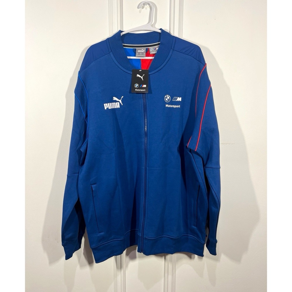 PUMA BMW M Motorsport Track Jacket Mens XXL Blue Red Full Zip NWT Racing